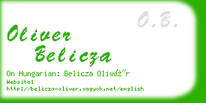 oliver belicza business card